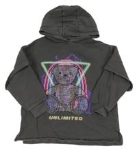 Tmavosivá mikina s medvěďom a kapucňou George