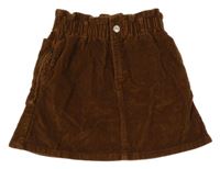 Hnedá menšestrová paper bag sukňa Zara