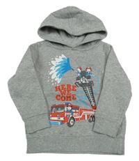 Sivá mikina s hasiči a kapucňou C&A