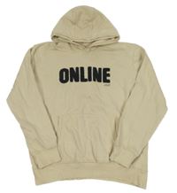 Béžová mikina s nápisom a kapucňou Yigga