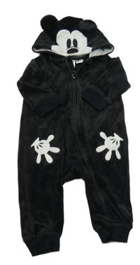 Čierna zamatová kombinéza s Mickeym a kapucňou H&M
