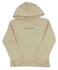 Béžová mikina s logom a kapucňou Tom Tailor