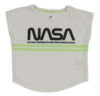 Biele športové tričko s nápisem NASA H&M