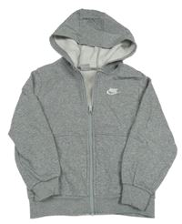 Šedá propínací mikina s kapucí Nike