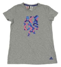 Sivé tričko s logom Adidas