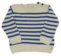 Smetanovo-modrý pruhovaný sveter H&M