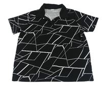 Čierno-biele vzorované polo tričko