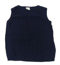 Tmavomodrá pletená svetrová vesta H&M
