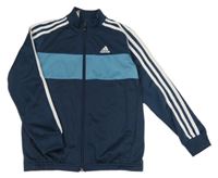 Tmavomodro-modrá propínací sportovní mikina s logem Adidas