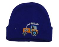 Námořnicky modrá pletená čapica s traktorom