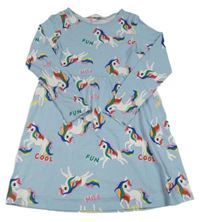 Svetlomodré bavlnené šaty s jednorožcami H&M