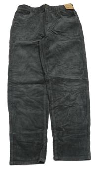 Nové - Tmavošedé manšestrové kalhoty Dunnes 