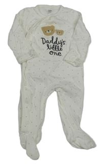 Bílý sametový overal s medvídky a puntíky F&F