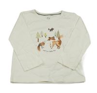 Bílé triko se zvířátky C&A