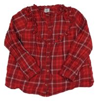 Červeno-bílá kostkovaná halenka s volánky Little Kids 