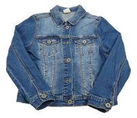 Modrá rifľová bunda s vyšúchaním Zara