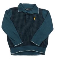 Tmavozeleno-černý svetr s límečkem Next