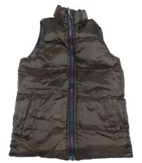 Kávová šušťáková obojstranná vesta