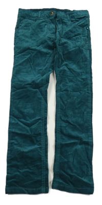 Tmavozelené sametovo/riflové kalhoty Topolino 