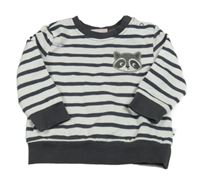 Tmavošedo-biela pruhovaná mikina s mývalem Liegelind