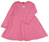 Růžové bavlněné šaty s kytičkou Little Kids 