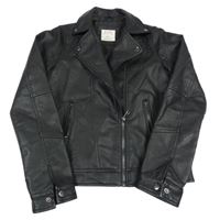 Černý koženkový podšitý crop křivák Defacto 