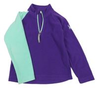 Fialovo-svetlozelená fleecová mikina Spyder