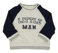 Bílo-tmavomodrá mikina s nápisem Nutmeg