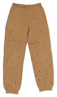 Nové - Hnedé tepláky so srdiečkami H&M