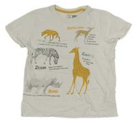 Biele tričko so zvieratkami Little kids