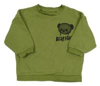 Zelená mikina s medvedíkom Next