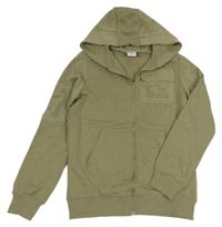 Khaki prepínaci mikina s vreckami a kapucňou Y.F.K.