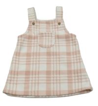 Bielo-svetloružové kockované fleecové šaty George