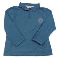 Tmavomodré polo tričko s nápisom Boboli