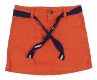 Korálová riflová sukně s páskem Tommy Hilfiger 