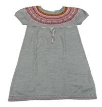 Sivo-farebné svetrové šaty s mašličkou H&M