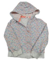 Biela prepínaci mikina s kvietkami a kapucňou M&S