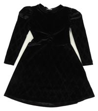 Čierne trblietavé zamatové šaty Matalan