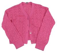 Ružové ažurové svetrové bolerko Tu