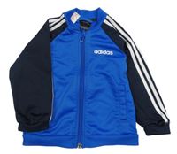 Safírovo-tmavomodrá propínací sportovní mikina s logem Adidas