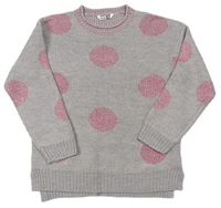 Sivý melírovaný sveter s bodkami Pep&Co