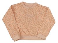 Meruňkovo-lososová vzorovaná oversize mikina s logem GUESS