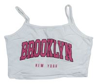 Biely crop top s nápismi SHEIN