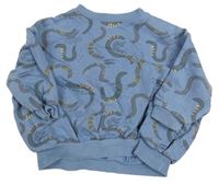 Modro/tmavomodrá oversize mikina s hady mamas&papas