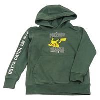 Khaki mikina s Pikachu a kapsou a kapucí Next