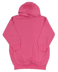 Tmavorůžové teplákové oversize šaty s kapucí Matalan