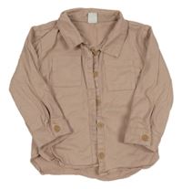 Pudrová rifľová košeľová bunda H&M