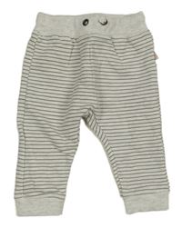 Svetlošedá -tmavosivé pruhované melírované turecké tepláky Zara