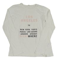 Biele tričko s nápismi ESPRIT