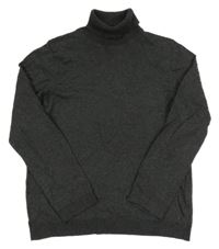 Tmavosivý melírovaný svetrový rolák ZARA